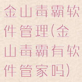 金山毒霸软件管理(金山毒霸有软件管家吗)