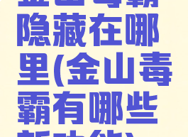 金山毒霸隐藏在哪里(金山毒霸有哪些新功能)