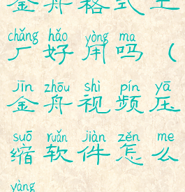 金舟格式工厂好用吗(金舟视频压缩软件怎么样)