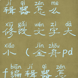 金舟pdf编辑器怎么修改文字大小(金舟pdf编辑器怎么去水印)