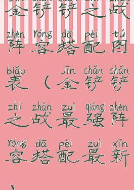 金铲铲之战阵容搭配图表(金铲铲之战最强阵容搭配最新)