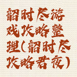 韶时尽游戏攻略整理(韶时尽攻略君夜)