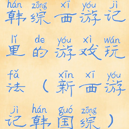 韩综西游记里的游戏玩法(新西游记韩国综)