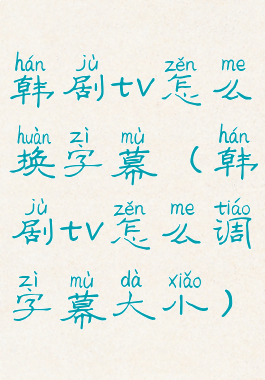 韩剧tv怎么换字幕(韩剧tv怎么调字幕大小)