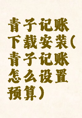 青子记账下载安装(青子记账怎么设置预算)