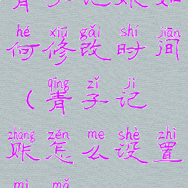 青子记账如何修改时间(青子记账怎么设置密码)