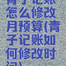 青子记账怎么修改月预算(青子记账如何修改时间)