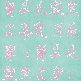 青子记账怎么修改月预算(青子记账怎么用)