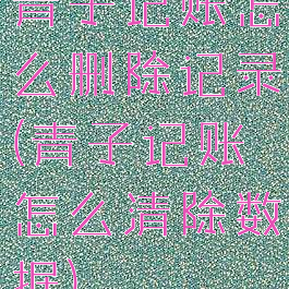 青子记账怎么删除记录(青子记账怎么清除数据)