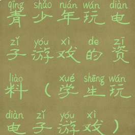 青少年玩电子游戏的资料(学生玩电子游戏)