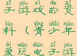 青少年玩电子游戏的资料(青少年爱玩电子游戏)