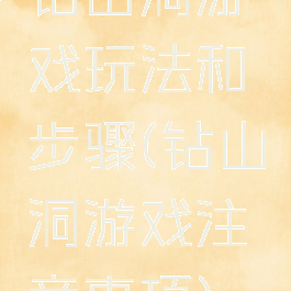 钻山洞游戏玩法和步骤(钻山洞游戏注意事项)