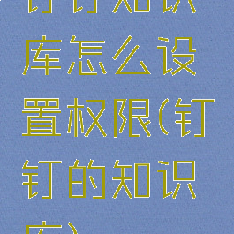 钉钉知识库怎么设置权限(钉钉的知识库)