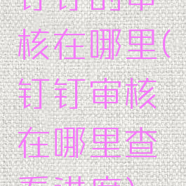 钉钉的审核在哪里(钉钉审核在哪里查看进度)