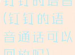 钉钉的语音(钉钉的语音通话可以回放吗)