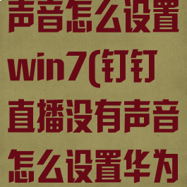 钉钉直播没有声音怎么设置win7(钉钉直播没有声音怎么设置华为)