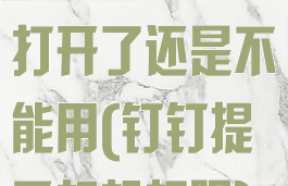 钉钉相机权限打开了还是不能用(钉钉提示相机权限)