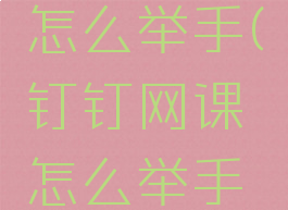 钉钉网课怎么举手(钉钉网课怎么举手连麦)