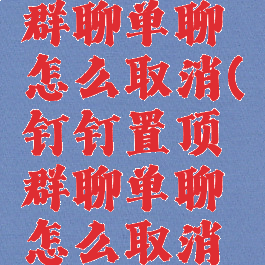 钉钉置顶群聊单聊怎么取消(钉钉置顶群聊单聊怎么取消设置)