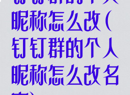 钉钉群的个人昵称怎么改(钉钉群的个人昵称怎么改名字)