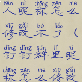 钉钉群聊个人昵称怎么修改不了(钉钉群里昵称怎么修改不了)