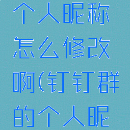钉钉群聊个人昵称怎么修改啊(钉钉群的个人昵称怎么改)