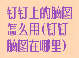 钉钉上的脑图怎么用(钉钉脑图在哪里)