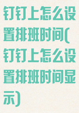 钉钉上怎么设置排班时间(钉钉上怎么设置排班时间显示)