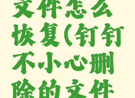 钉钉不小心删除的文件怎么恢复(钉钉不小心删除的文件怎么恢复到手机)