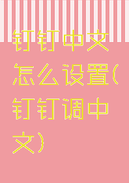 钉钉中文怎么设置(钉钉调中文)