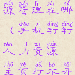 钉钉人力资源管理在哪(手机钉钉人力资源主页打不开)