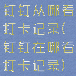 钉钉从哪看打卡记录(钉钉在哪看打卡记录)