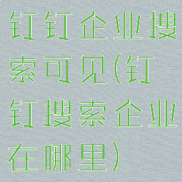 钉钉企业搜索可见(钉钉搜索企业在哪里)