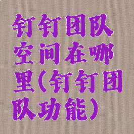 钉钉团队空间在哪里(钉钉团队功能)