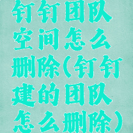 钉钉团队空间怎么删除(钉钉建的团队怎么删除)