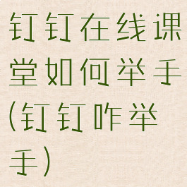 钉钉在线课堂如何举手(钉钉咋举手)