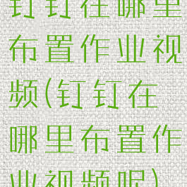 钉钉在哪里布置作业视频(钉钉在哪里布置作业视频呢)