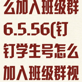 钉钉学生号怎么加入班级群6.5.56(钉钉学生号怎么加入班级群视频)