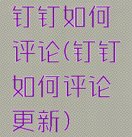 钉钉如何评论(钉钉如何评论更新)