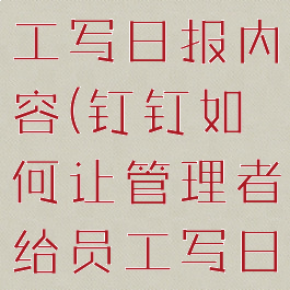 钉钉如何让管理者给员工写日报内容(钉钉如何让管理者给员工写日报内容发送)