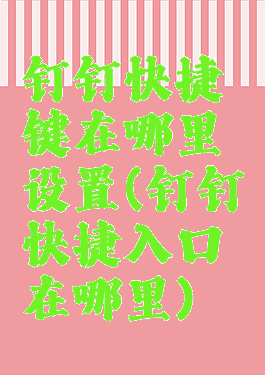 钉钉快捷键在哪里设置(钉钉快捷入口在哪里)