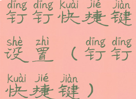 钉钉快捷键设置(钉钉快捷键)