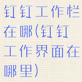 钉钉工作栏在哪(钉钉工作界面在哪里)