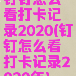 钉钉怎么看打卡记录2020(钉钉怎么看打卡记录2020年)