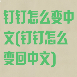 钉钉怎么变中文(钉钉怎么变回中文)