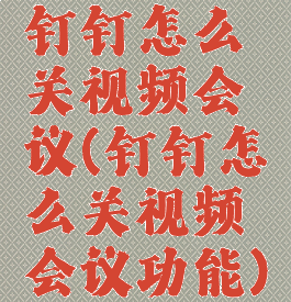 钉钉怎么关视频会议(钉钉怎么关视频会议功能)