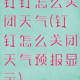 钉钉怎么关闭天气(钉钉怎么关闭天气预报显示)