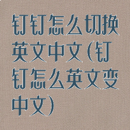 钉钉怎么切换英文中文(钉钉怎么英文变中文)