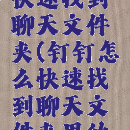 钉钉怎么快速找到聊天文件夹(钉钉怎么快速找到聊天文件夹里的文件)