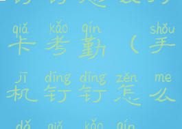 钉钉怎么打卡考勤(手机钉钉怎么打卡考勤)